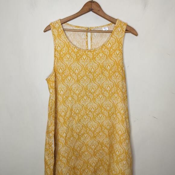 Sigrid Olsen Linen Shift Dress Pockets Floral Filigree - Picture 2 of 9